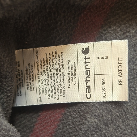 Carhartt Rugged Flex Relaxed Fit Shirt Jacket 102851 Fleece Lined M - Picture 13 of 16